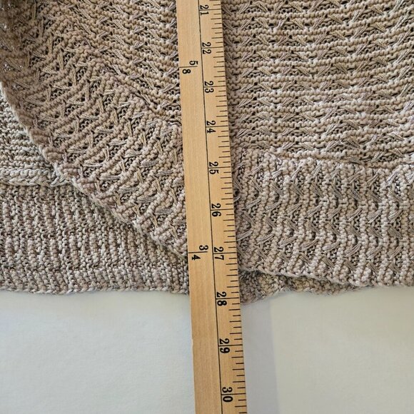 INC Tan Beige Open Front Sheen Thread Long Sleeve Knit Cardigan Plus Sz 3X - Picture 6 of 12